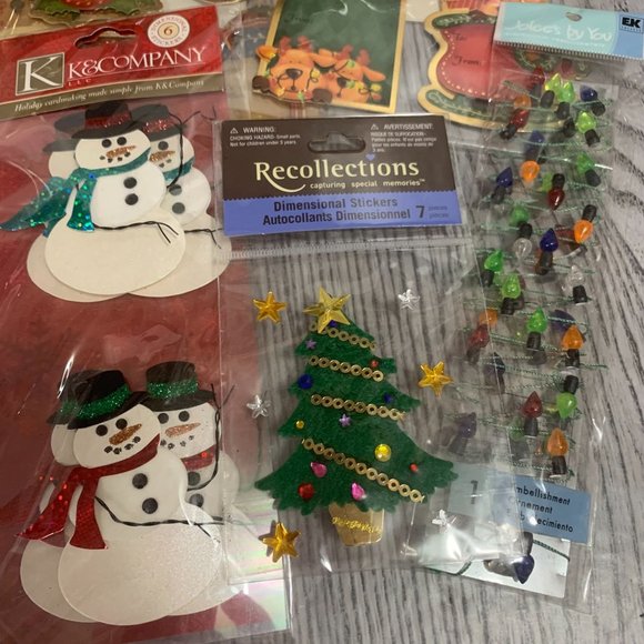 Christmas Sticker Lot Crafts Scrapbooking Junk Journal Supplies - Picture 9 of 11